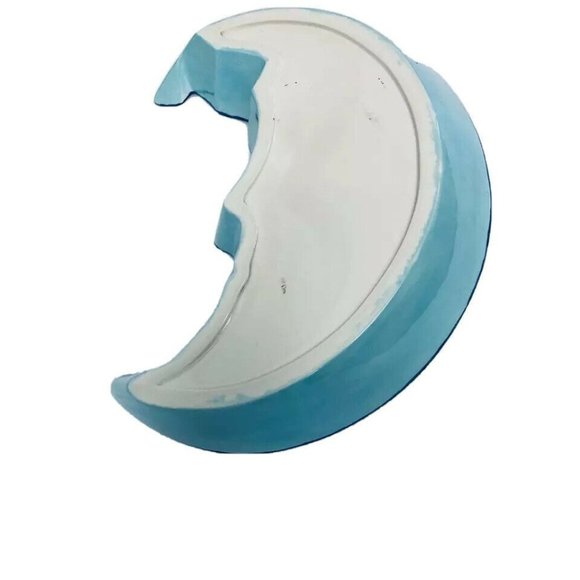 Moon Serving Bowl Half Face Hors D'Oeuvres Dip Dish  Crescent Tray 11" X 6 “ - Picture 3 of 3